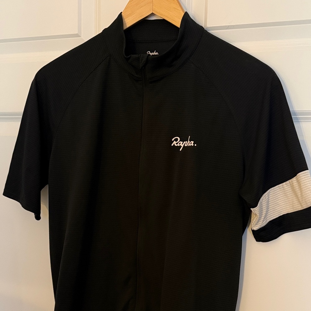 Rapha Black and White Cycling Jersey - Large